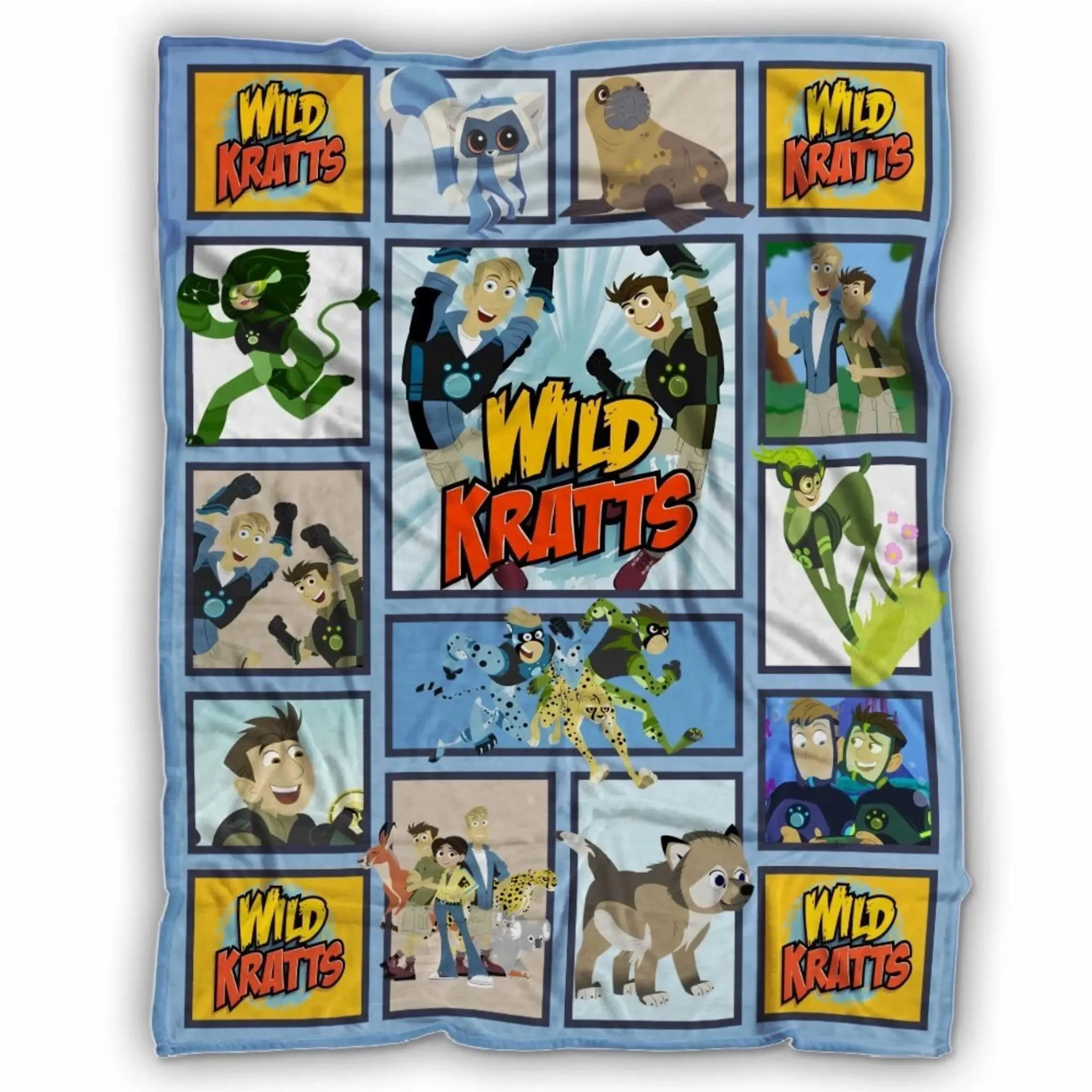 Wild Movie Kratt.s Fleece Blanket, Cartoon Wild Blanket, Disneyland Safari, Gift for Birthday Boy Girl, Baby Shower Gift Wild Movie Kratt.s Fleece Blanket, Cartoon Wild Blanket, DNland Safari, Gift for Birthday Boy Girl, Baby Shower Gift - Image 1