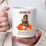 Punch Monkey Mug – Motivational Resilience Gift, Positive Message Mug with Plush Toy Art - Image 2