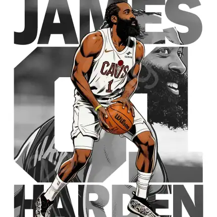 Basketball Player Shirt Design: James Harden Comic T-Shirt - Image 2