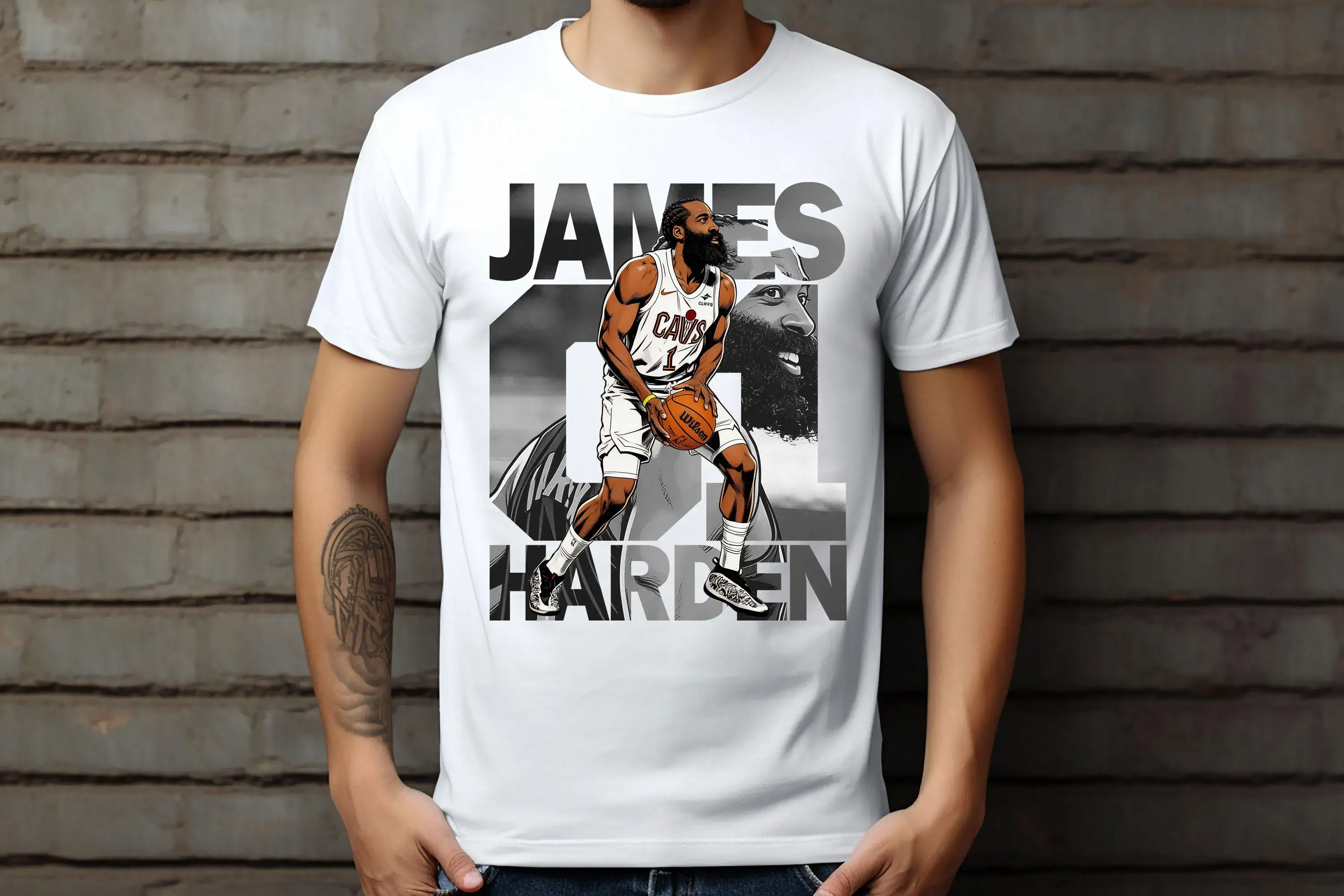 Basketball Player Shirt Design: James Harden Comic T-Shirt - Image 4