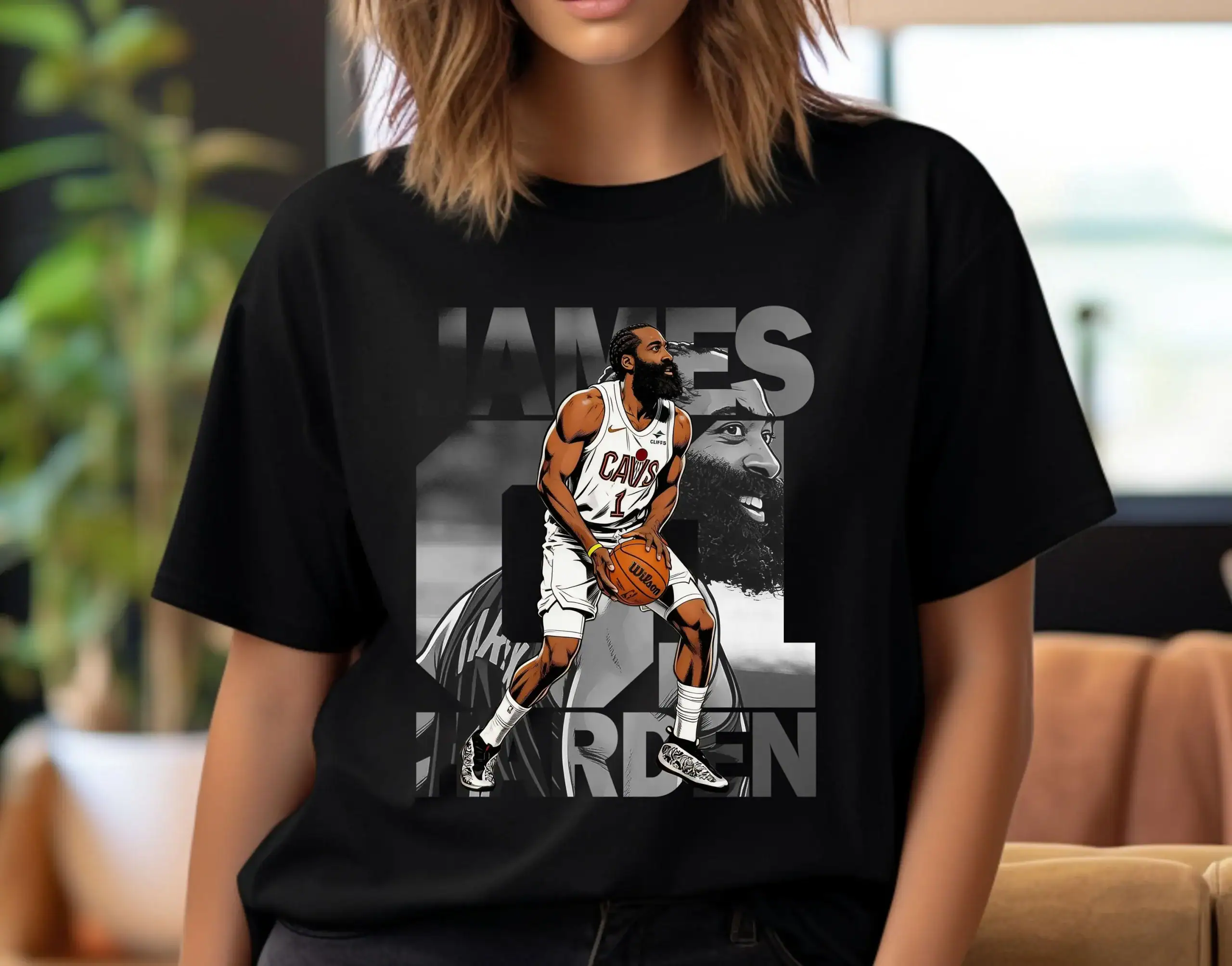 Basketball Player Shirt Design: James Harden Comic T-Shirt Basketball Player Shirt Design: James Harden Comic T-Shirt - Image 1