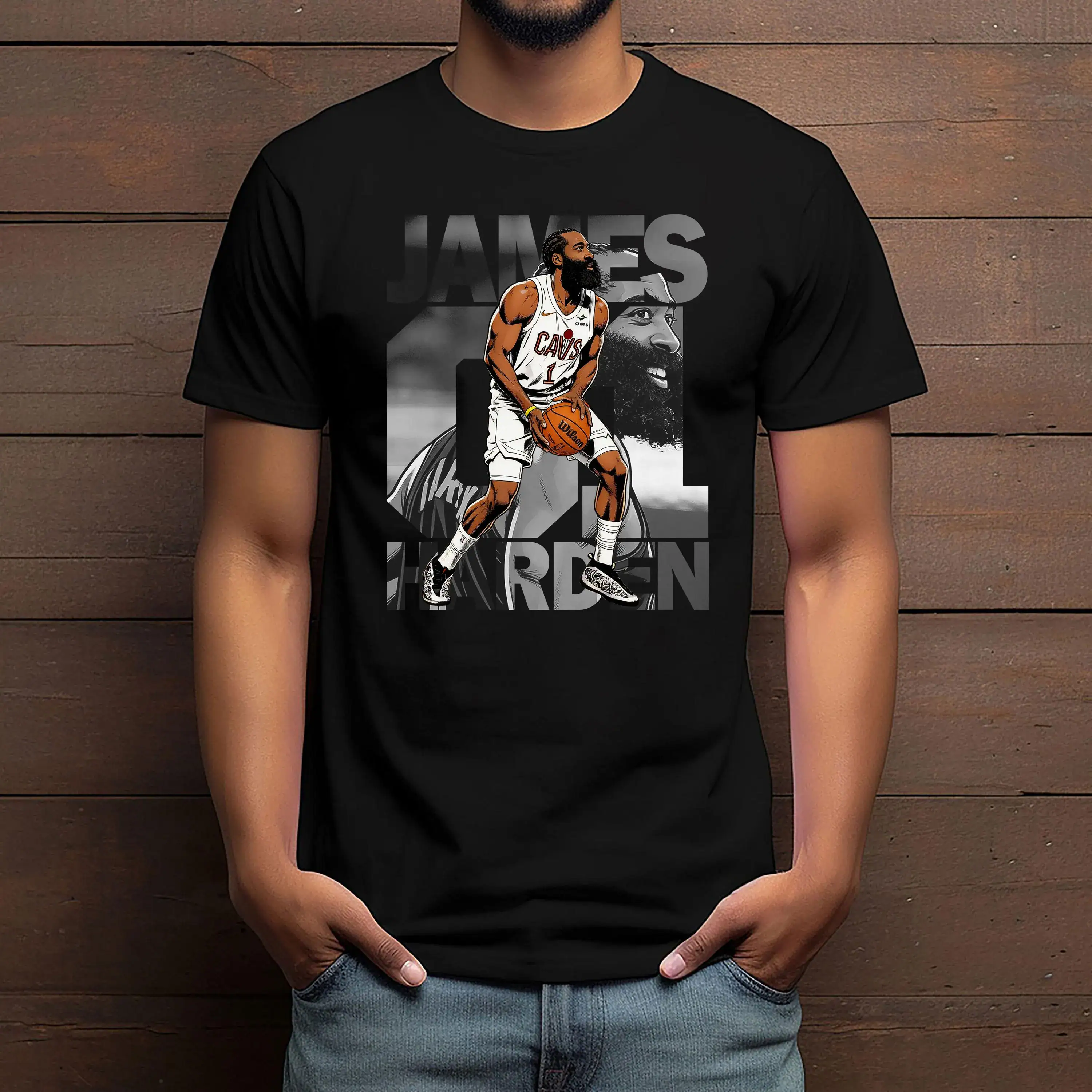 Basketball Player Shirt Design: James Harden Comic T-Shirt - Image 3