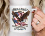 Defending Freedom Mug Patriotic Eagle Coffee Mug, 250 Years of Liberty 1776 2026 Cup, Veteran Gift, American Flag USA Mug - Image 3