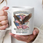 Defending Freedom Mug Patriotic Eagle Coffee Mug, 250 Years of Liberty 1776 2026 Cup, Veteran Gift, American Flag USA Mug - Image 2