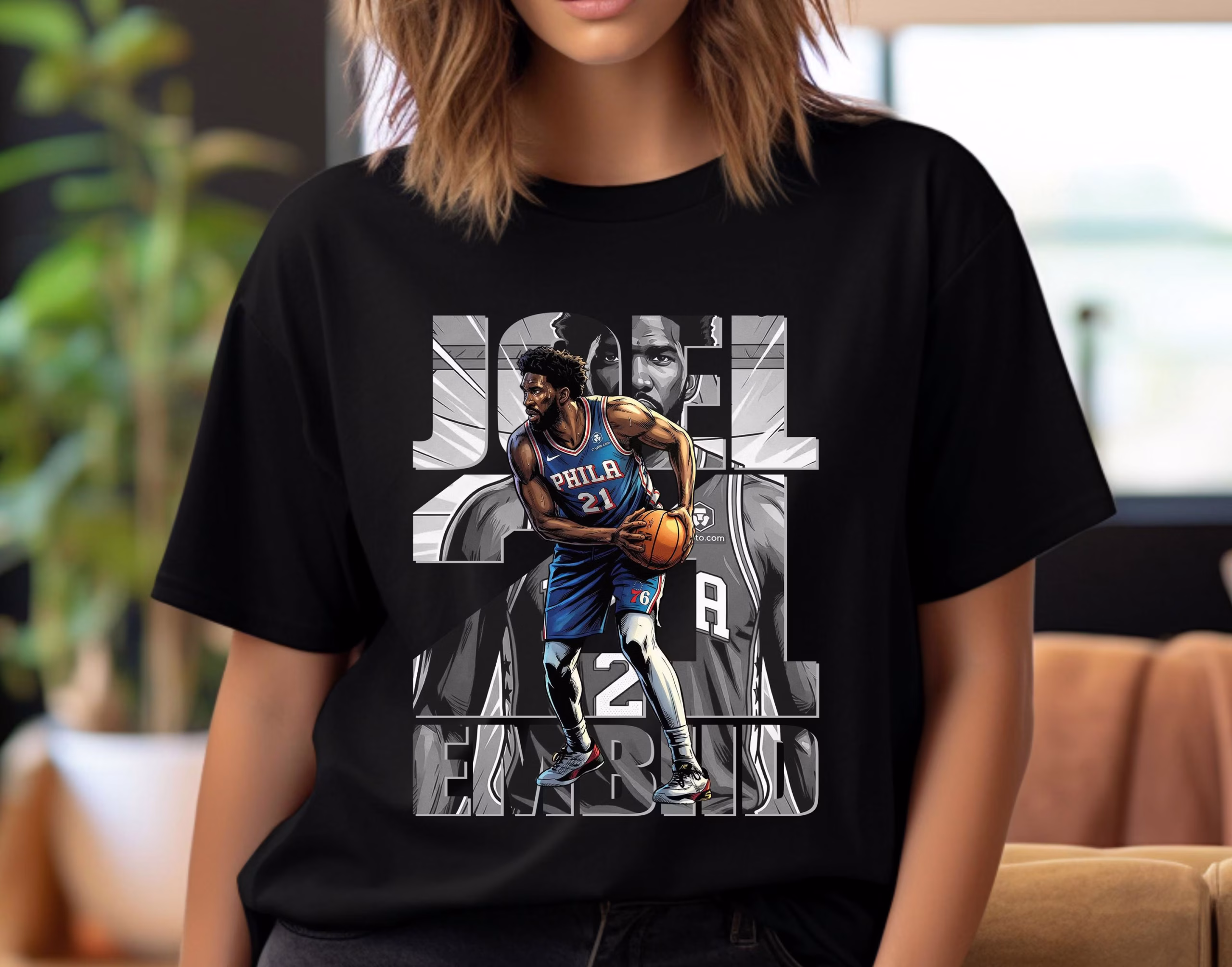 Basketball Player T-Shirt, Joel Embiid Comic Shirt