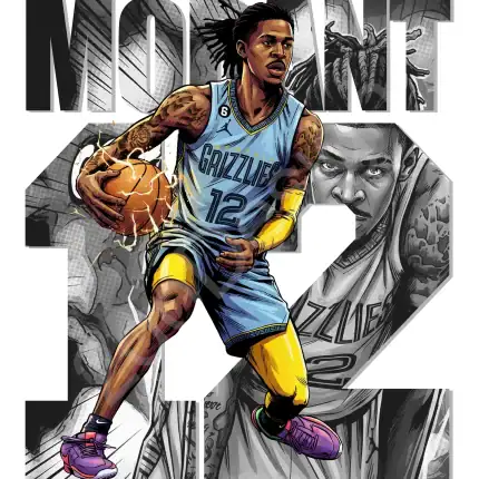 Basketball Player T-Shirt Design: Ja Morant Comics Graphic Shirt - Image 2