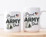 Custom Proud Army Dad Mug Personalized Military Dog Tag Coffee Cup Gift For Veteran Father Fathers Day Gift Idea USA Patriotic Present Dad - Image 5