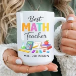 Math Teacher Gift Mug, Personalized Math Teacher Mug, Custom Teacher Mug from Student, Math Teacher Cup, Teacher Appreciation Gift