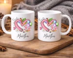Personalized Teacher Mug with Name, Easter Bunny Teacher Gift, Custom Teacher Coffee Mug, Cute Spring Teacher Gift from Student - Image 4