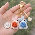 Crochet Bunny Plush Keychain: Amigurumi Bag Charm - Image 4