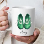 Personalized Soccer Cleats Name Mug Gift For Football Player Custom Sports Coffee Cup Green Boot Design Birthday Present For Kids