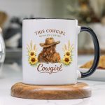 Sunflower Cowgirl Coffee Mug Gift Rustic Western Ranch Cup Country Girl Birthday Present For Her Farmhouse Cowgirl Gift Idea