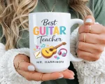 Guitar Teacher Gift Mug, Personalized Guitar Teacher Mug, Custom Music Teacher Gift from Student, Acoustic Guitar Gift, End of Year