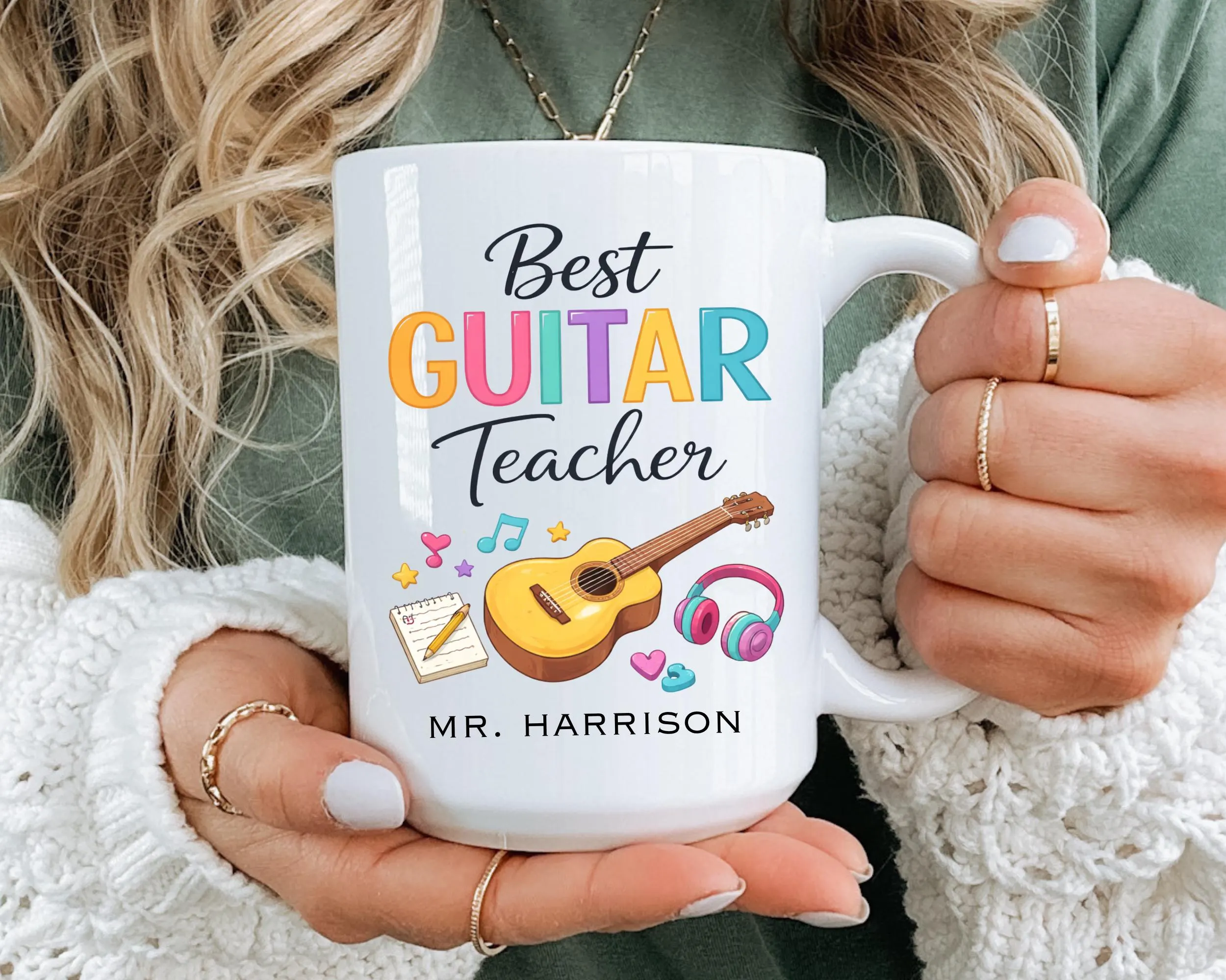 Guitar Teacher Gift Mug, Personalized Guitar Teacher Mug, Custom Music Teacher Gift from Student, Acoustic Guitar Gift, End of Year Guitar Teacher Gift Mug, Personalized Guitar Teacher Mug, Custom Music Teacher Gift from Student, Acoustic Guitar Gift, End of Year - Image 1