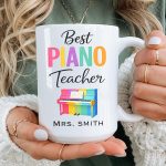 Piano Teacher Gift Mug, Personalized Music Teacher Mug, Custom Piano Teacher Gift from Student, Piano Lover Gift, Teacher Appreciation Gift