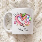 Personalized Teacher Mug with Name, Easter Bunny Teacher Gift, Custom Teacher Coffee Mug, Cute Spring Teacher Gift from Student - Image 3