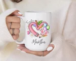 Personalized Teacher Mug with Name, Easter Bunny Teacher Gift, Custom Teacher Coffee Mug, Cute Spring Teacher Gift from Student - Image 2
