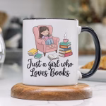 Book Lover Mug Just a Girl Who Loves Books, Reader Girl Coffee Mug, Booktok Gift, Cozy Reading Mug, Bookish Gift for Book Lovers