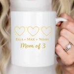 Personalized Mom Mug with Kids Names, Custom Mom of 3 Mug, Mothers Day Gift from Kids, Gift for Mom, Custom Name Coffee Mug