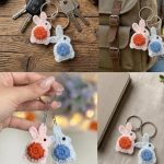 Crochet Bunny Plush Keychain: Amigurumi Bag Charm - Image 2