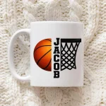 Basketball Coach Gift Mug Hoop Dad Coffee Cup Sports Fan Present For Him Game Day Birthday Gift For Player Coffee Mug