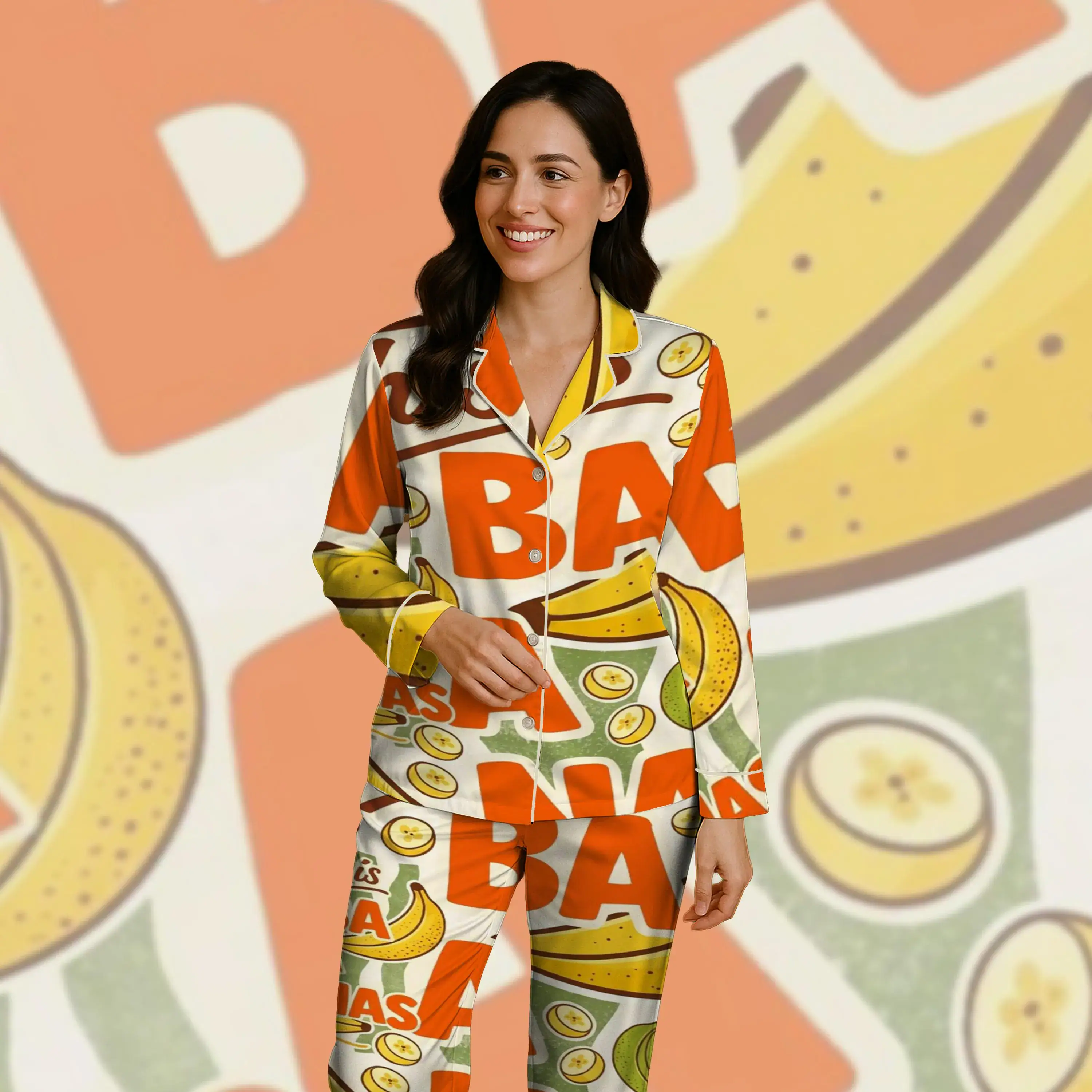 Go Bananas Funny Fruit Pajamas, Summer Fruit Party Sleepwear, Crazy Banana Loungewear, Tropical Fruit PJs, Kid PJs - Image 4