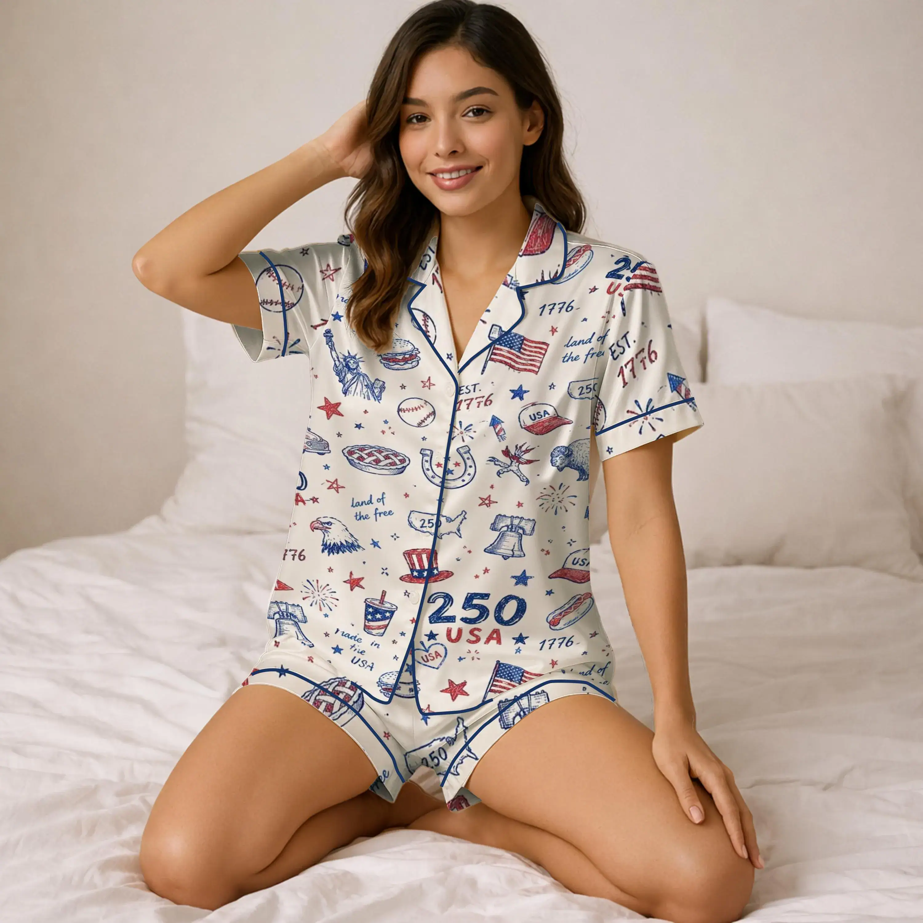 USA 250th Independence Day Pajamas, America Sestercentennial 2026 Sleepwear, 1776-2026 Celebration, Anniversary Loungewear - Image 3
