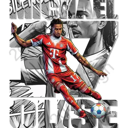 Football Player T-Shirt Design, Michael Olise Comic , Soccer Graphic Tee - Image 2