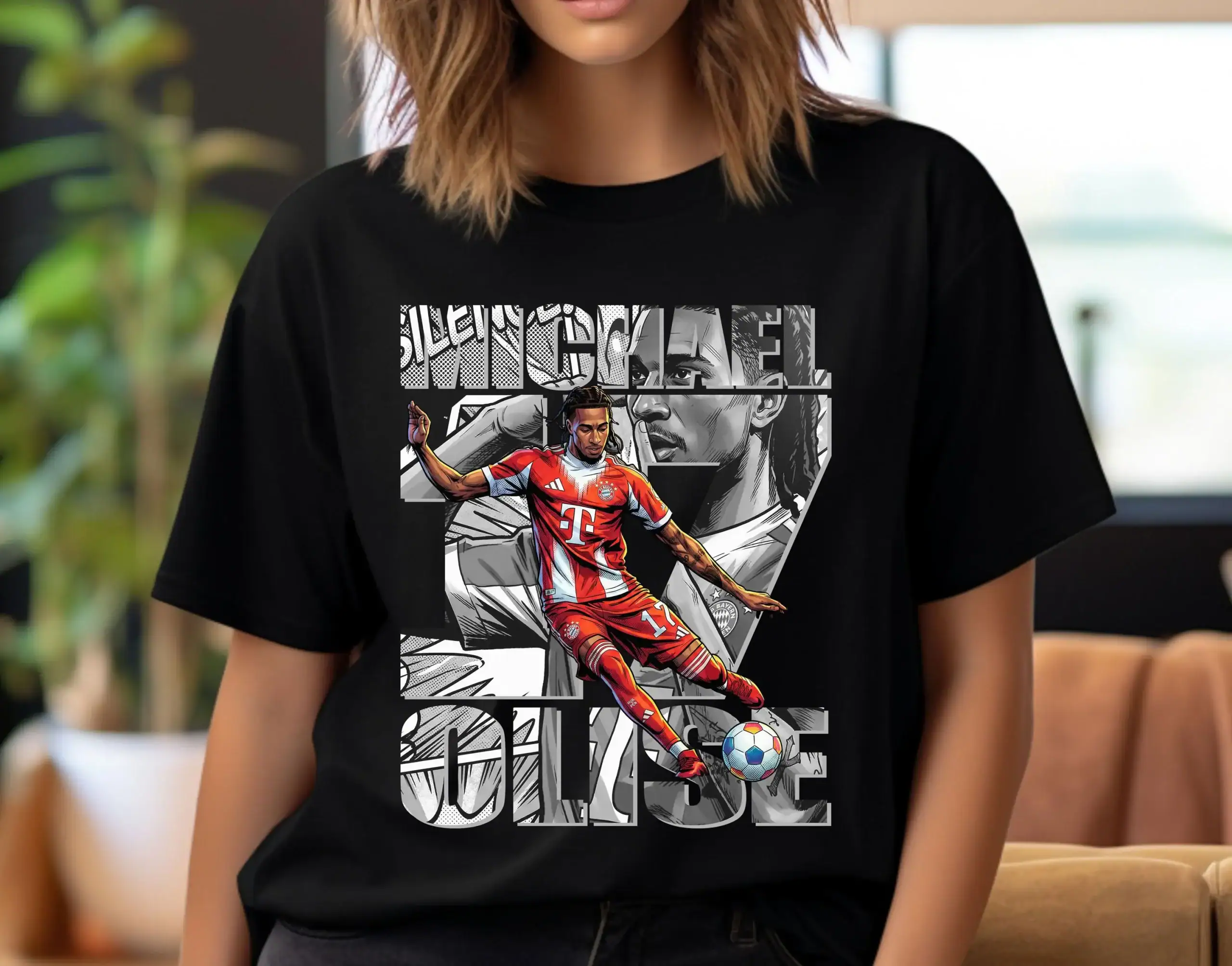 Football Player T-Shirt Design, Michael Olise Comic , Soccer Graphic Tee Football Player T-Shirt Design, Michael Olise Comic , Soccer Graphic Tee - Image 1