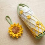 Crochet Drink Carrier PDF Pattern – Sunflower Cake Cup Holder (Digital Download)