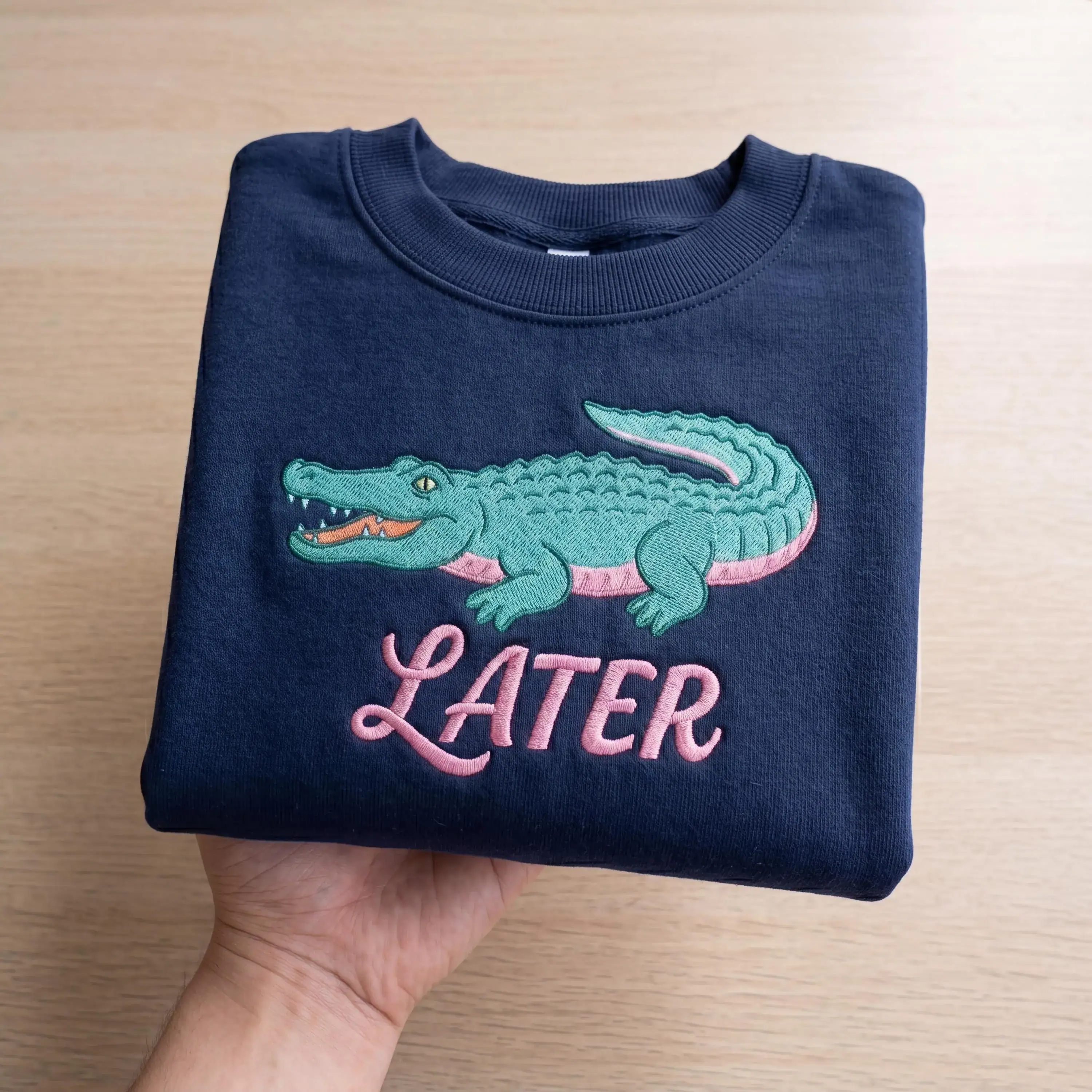 Embroidered Later Gator Shirt After A While Crocodile Tee Funny Summer Vacation Beach Shirt Cute Trendy Animal Graphic Gift - Image 5
