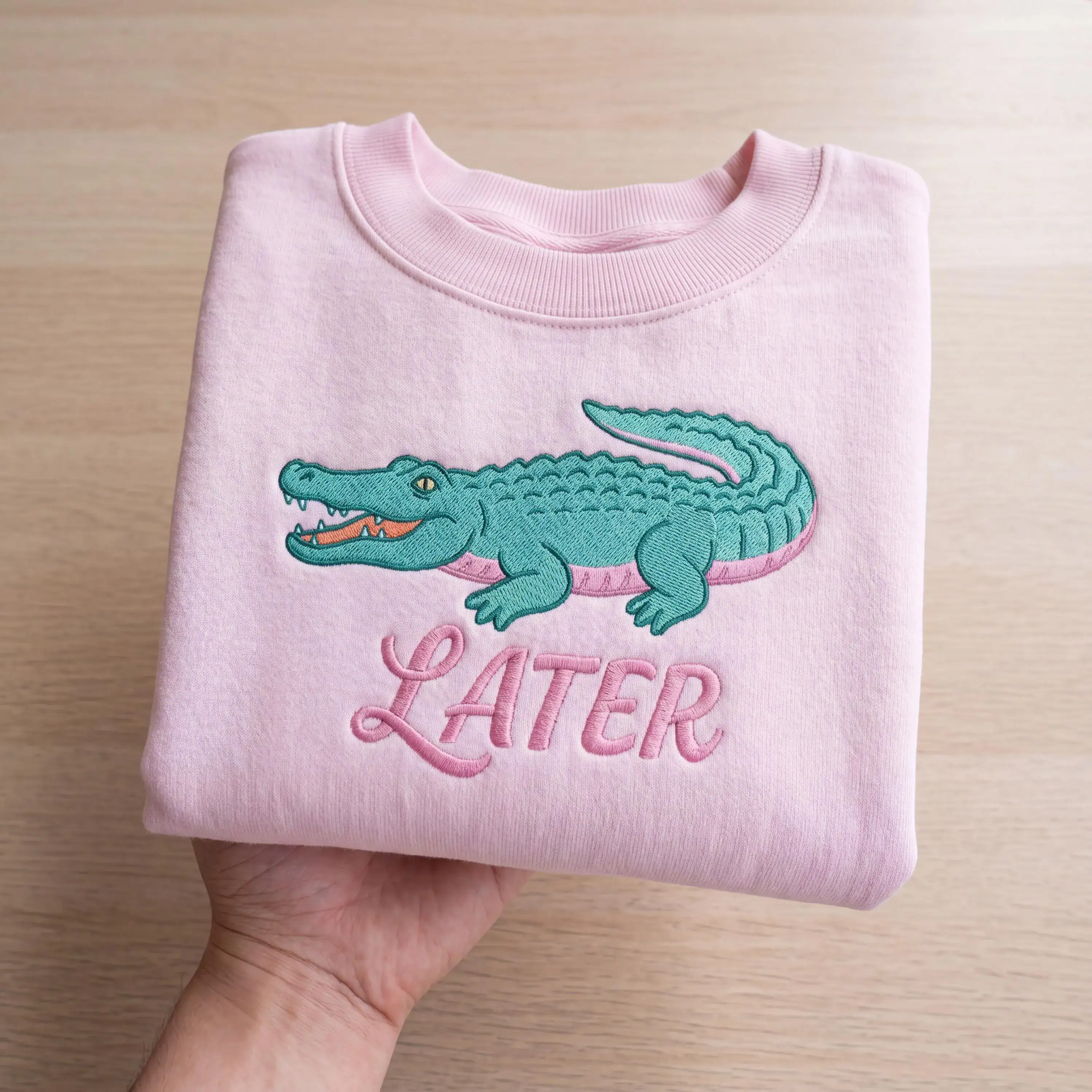 Embroidered Later Gator Shirt After A While Crocodile Tee Funny Summer Vacation Beach Shirt Cute Trendy Animal Graphic Gift - Image 2