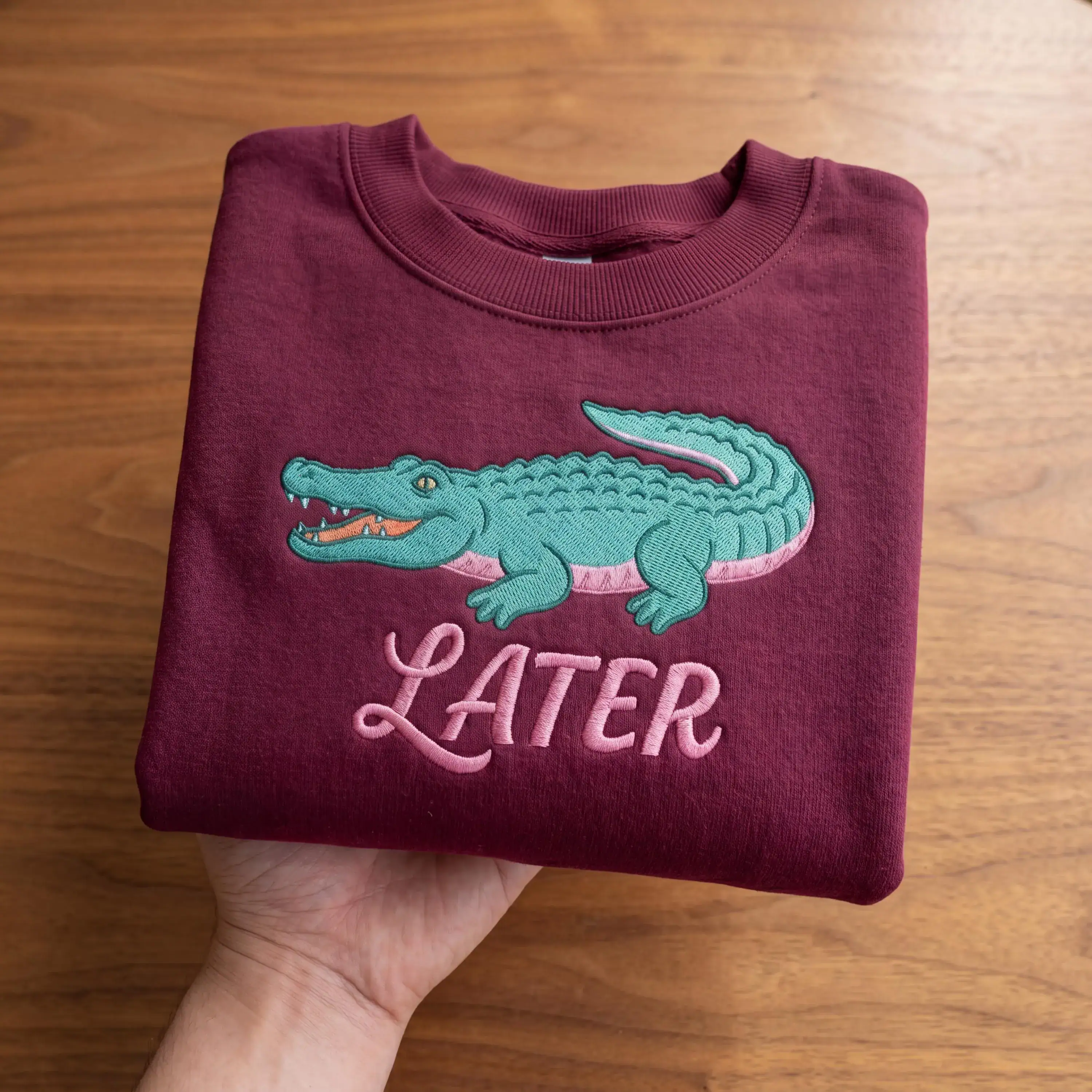 Embroidered Later Gator Shirt After A While Crocodile Tee Funny Summer Vacation Beach Shirt Cute Trendy Animal Graphic Gift