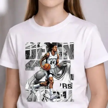 Basketball Player T-Shirt Design: Vassell Comic Graphic Shirt - Image 4