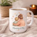 Personalized Mommy And Me Mug Gift For Mom From Son Or Daughter Cute Mother Child Illustration Coffee Cup Mothers Day Gift - Image 2