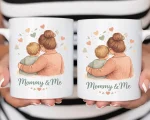 Personalized Mommy And Me Mug Gift For Mom From Son Or Daughter Cute Mother Child Illustration Coffee Cup Mothers Day Gift - Image 3