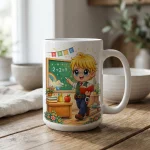 Cute Teacher Mug Gift Cartoon Classroom Coffee Cup School Teaching Ceramic Mug Gift For Teacher Appreciation