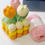 Mini Potted Flowers Crochet Pattern, Amigurumi Tulips (PDF Download)