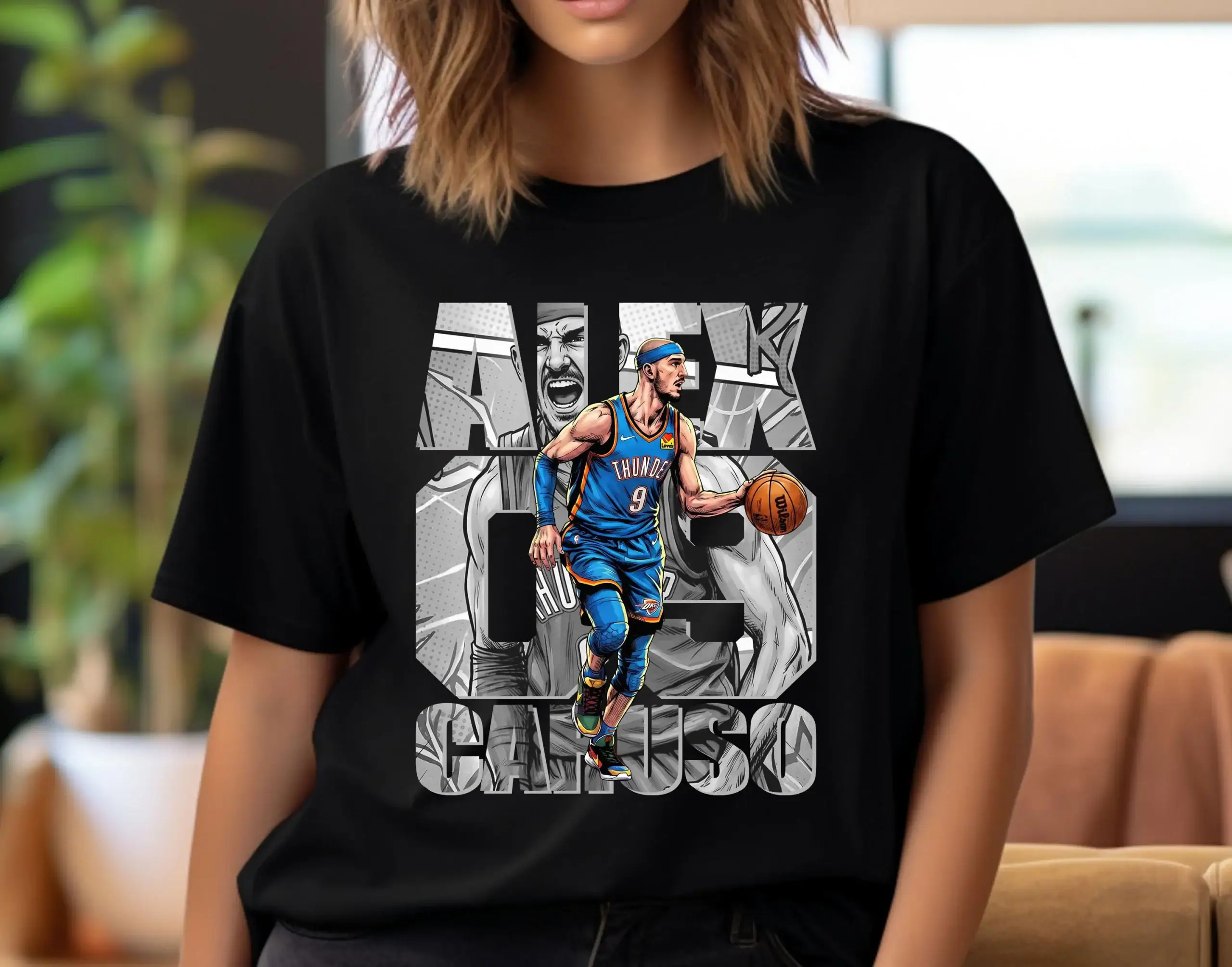 Basketball Player T-Shirt Design: Alex Caruso Comic Graphic Shirt