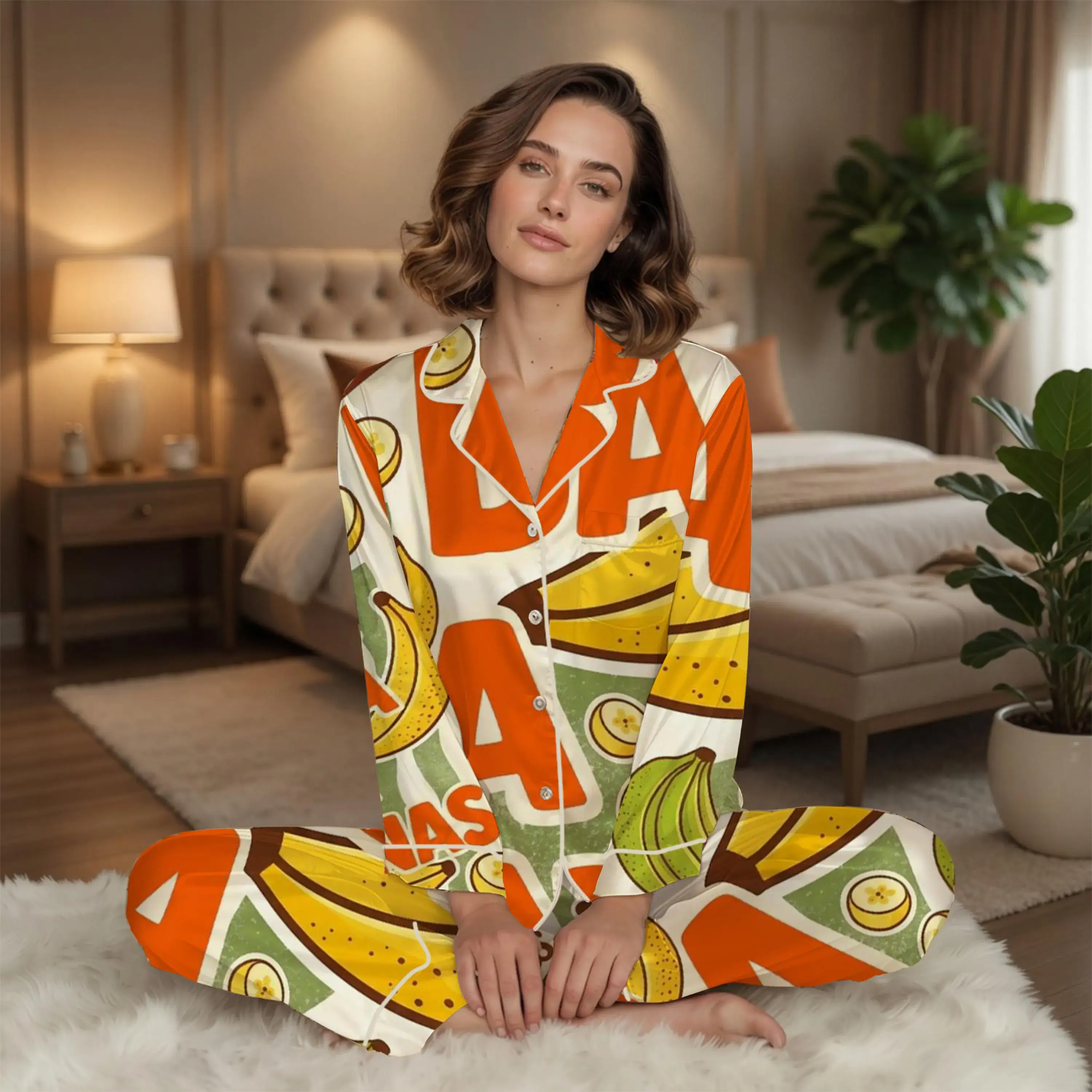 Go Bananas Funny Fruit Pajamas, Summer Fruit Party Sleepwear, Crazy Banana Loungewear, Tropical Fruit PJs, Kid PJs - Image 2