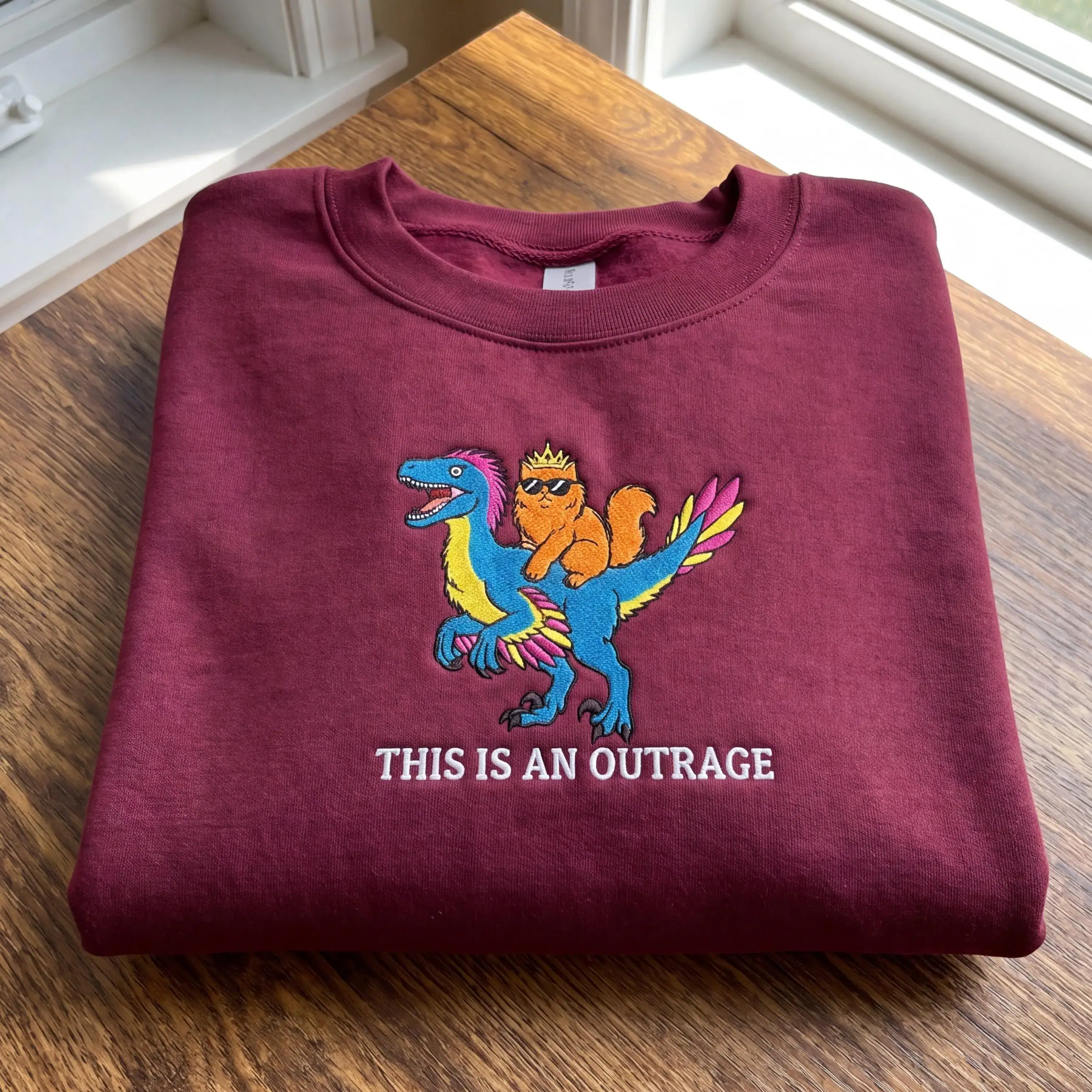 Embroidered Princess Donut and Mongo Shirt, Dungeon Crawler Carl Fan Tee,This Is An Outrage Quote Funny Cat Fantasy Book Lover Gift RPG Fans