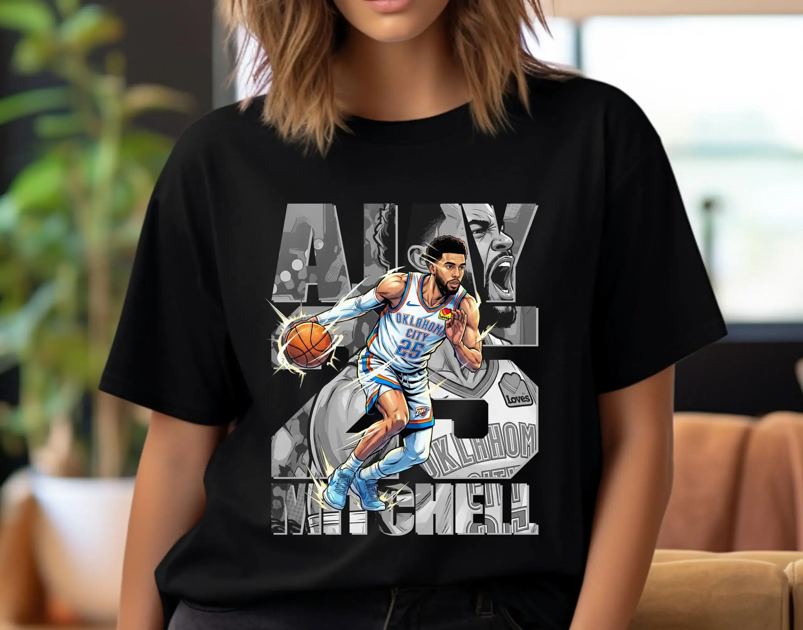 Basketball Player T-Shirt Design: Mitchell Comic Graphic Shirt