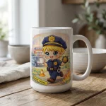 Cute Police Officer Gift Mug Funny Cop Coffee Cup Law Enforcement Ceramic Mug Gift For Dad Coworker