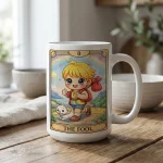 Whimsical Tarot Fool Card Mug Gift Cute Adventure Coffee Cup Mystic Tarot Lover Ceramic Mug Unique Birthday Gift Idea - Image 2