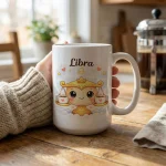 Libra Zodiac Mug Gift Cute Balance Coffee Cup Astrology Ceramic Mug Birthday Gift For Her Horoscope