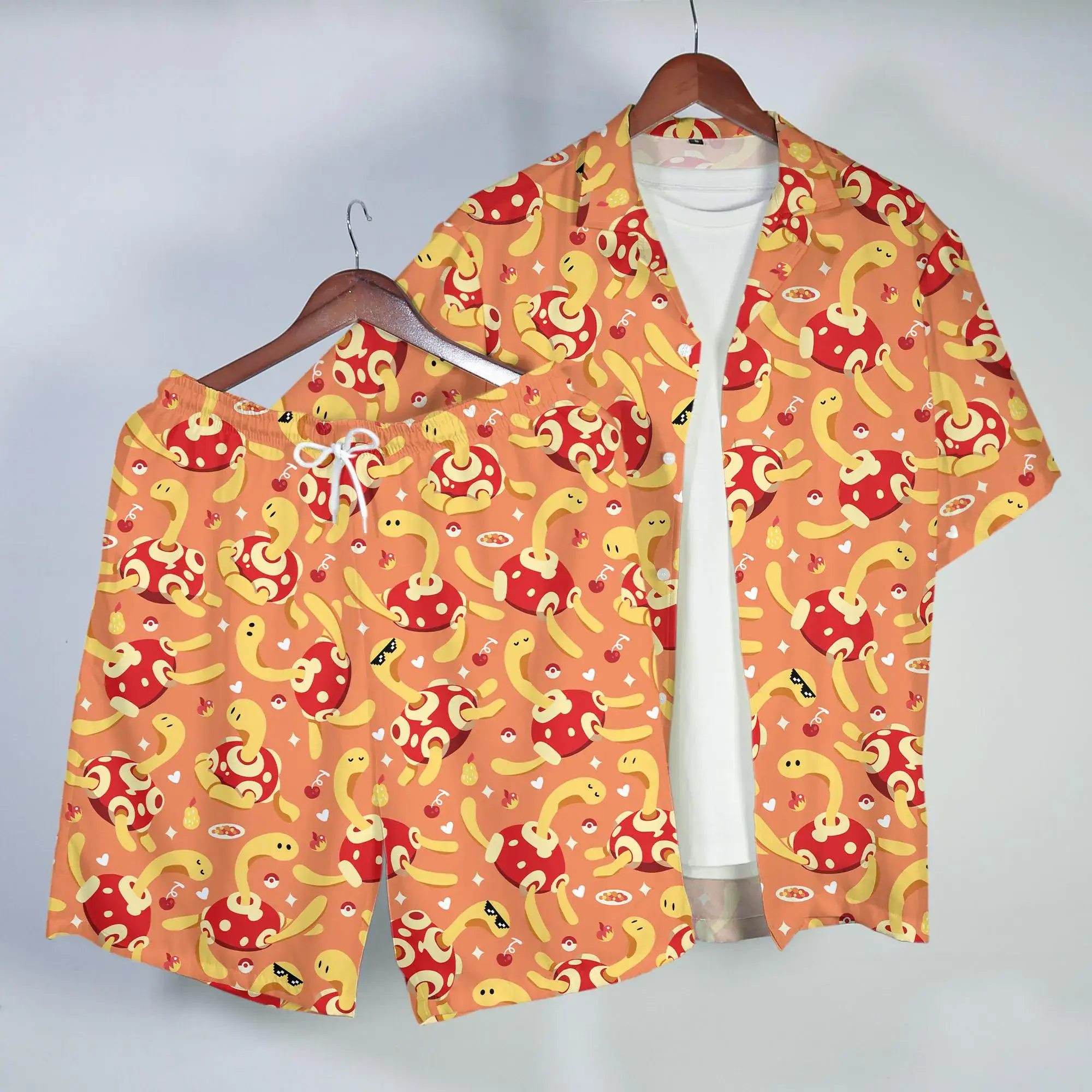 Shuckle Hawaiian Shirt Cute Tropical Pattern Button Up Shirt Summer Beach Short Matching Set Unisex Outfit Shuckle Shirt Gifts