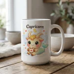 Cute Capricorn Zodiac Mug Gift Kawaii Goat Coffee Cup Astrology Sign Ceramic Mug Horoscope Lover Birthday Gift - Image 2