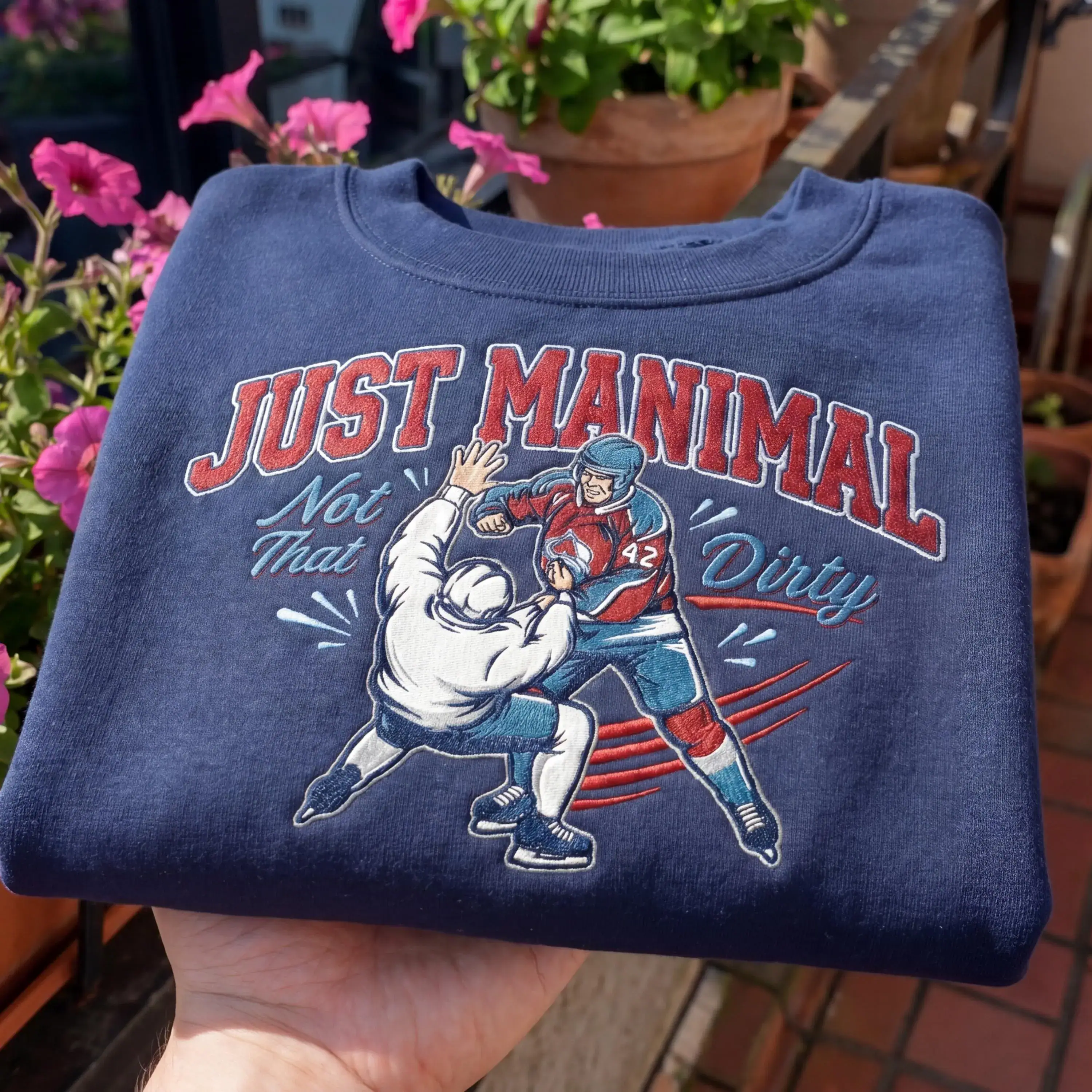 Embroidered Colorado Hockey Shirt, Manimal Josh Manson Fan Tee, Premium Custom Embroidered Ice Hockey Top, Unisex Fitted Athletic Sportswear