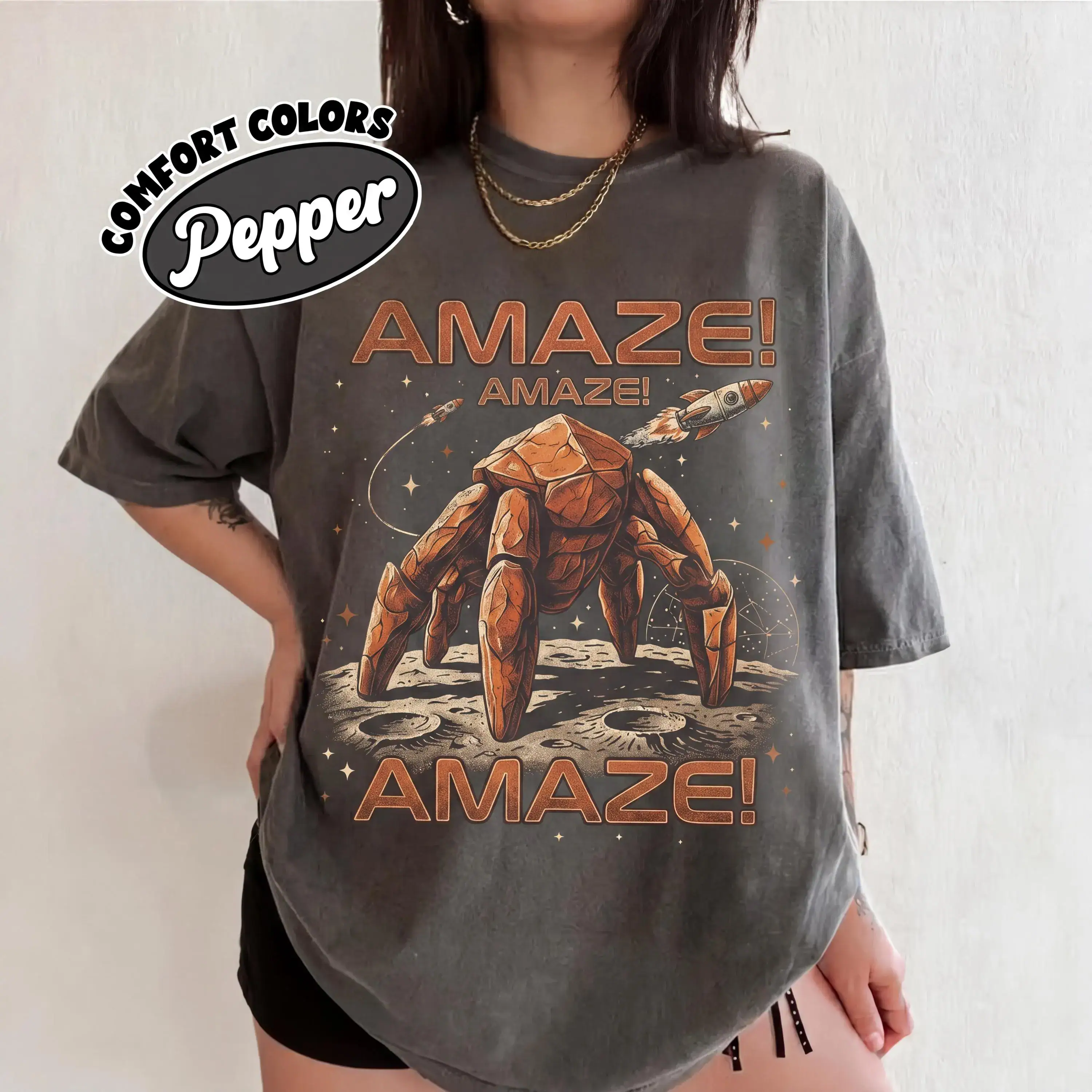 Project Hail Mary Shirt, Retro Sci Fi Rocket Tee, Amaze Rocky Alien Graphic T Shirt, Ryland Grace Book Lover Gift, Andy Weir Space Novel Top - Image 2