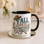 Christian Mug, Yall Need Jesus Mug, Western Christian Coffee Mug, Faith Gift, Religious Coffee Cup, Cowgirl Gift